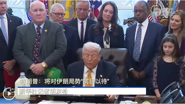 特朗普：将对伊朗局势“拭目以待”