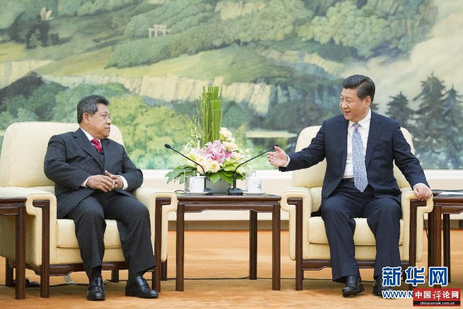 6月24日，国家主席习近平在北京人民大会堂会见马来西亚国会下议院议长潘迪卡尔·阿明。 新华社记者 马占成 摄 